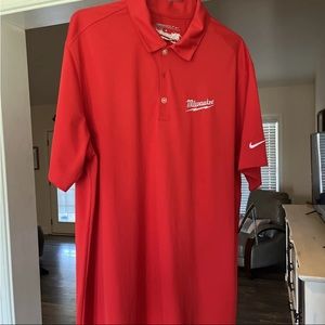 Nike Golf Dri Fit size L. Front and back custom Milwaukee logos